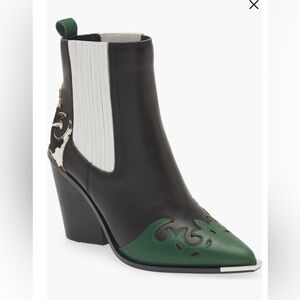 Steve Madden Black and Green Ankle Boots